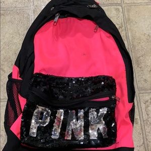 pink victoria’s secret backpack
